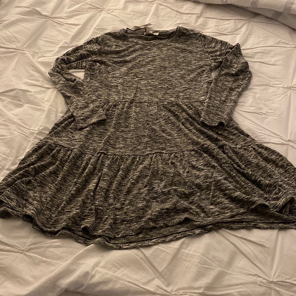 Lou and grey mottled gray/white/black long sleeve dress size M